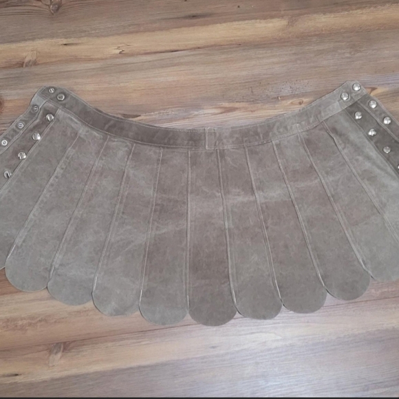 Real handmade leather skirt tan / brown 24" waist - Picture 3 of 6